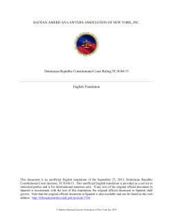 Dominican Republic Constitutional Court Ruling TC/0168/13