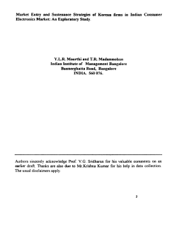 Electronics Market: An Exploratory Study. Y.L.R.