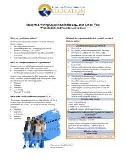 Students Entering Grade Nine in the 2014