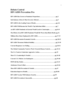 Debate Central HIV/AIDS Prevention Pro