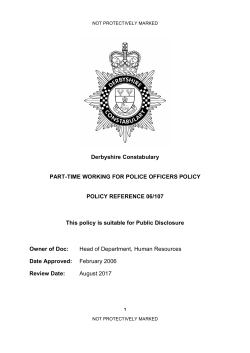 Part-Time Working Policy - Police Officers