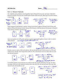 DRT Mini Unit Name: Part 1: Mixture Problems