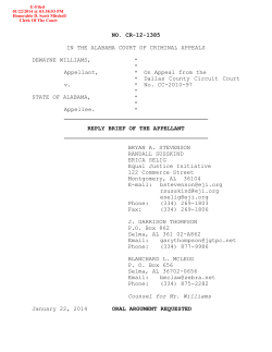 NO. CR-12-1385 IN THE ALABAMA COURT OF CRIMINAL