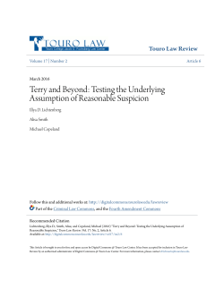 Testing the Underlying Assumption of Reasonable Suspicion