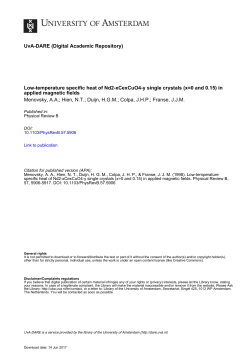 Low-temperature specific heat of Nd2-xCexCuO4-y - UvA-DARE
