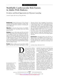 Modifiable Cardiovascular Risk Factors in Adults With Diabetes
