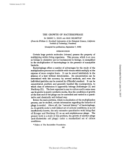 THE GROWTH OF BACTERIOPHAGE - The Journal of General