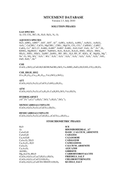 mtcement database - National Physical Laboratory