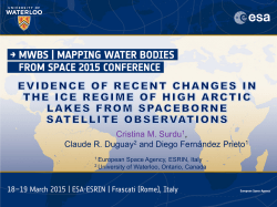 Evidence of Recent Changes in the Ice Regime of High - ESA