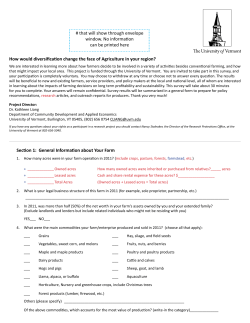 Section 1: General Information about Your Farm # that