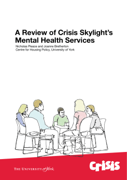 A Review of Crisis Skylight`s Mental Health