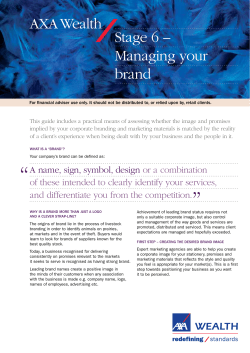 AXA Wealth Stage 6 &ndash; Managing your brand