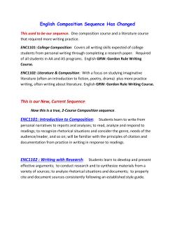 English Composition Sequence Has Changed