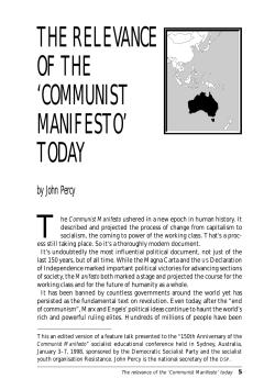 The Relevance of the `Communist Manifesto` today