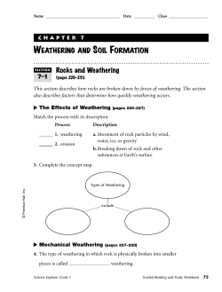 Ch. 7 Weathering and Soil Formation