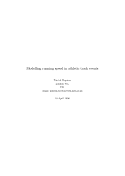 Modelling running speed in athletic track events