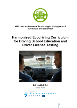 Harmonised Ecodriving Curriculum for Driving School