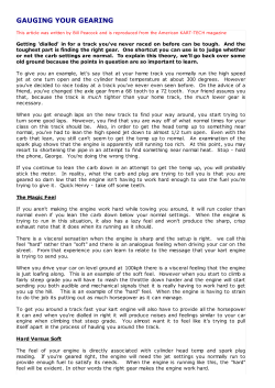 gauging your gearing - KartSport New Zealand