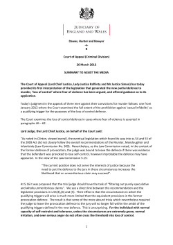 Summary of judgment: Carlos Dawes and Mark John Hatter and