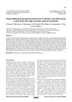 Factors affecting faecal glucocorticoid levels in domestic cats (Felis