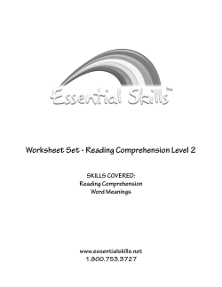 Reading Comprehension 2 - Essential Skills Software
