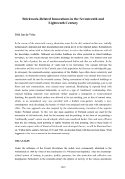Brickwork-Related Innovations in the Seventeenth and Eighteenth