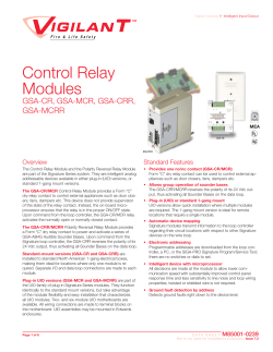 Vigilant Data Sheet M85001-0239 -- Control Relay