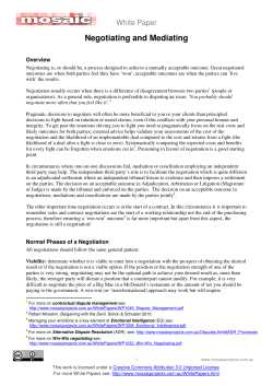 Negotiating and Mediating