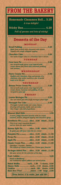 from the bakery - The Corner Cafe