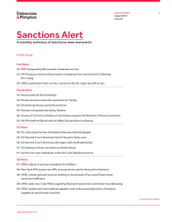 Sanctions Alert