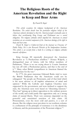 The Religious Roots of the American Revolution and