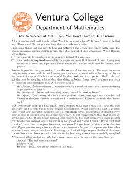 No, You Don`t Have to Be a Genius