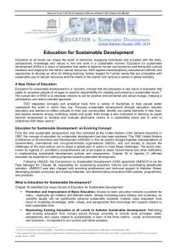 Education for Sustainable Development