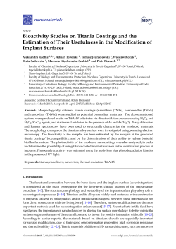 Bioactivity Studies on Titania Coatings and the Estimation of Their