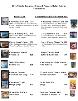 2016 Middle Tennessee Council Popcorn Retail Pricing Comparison