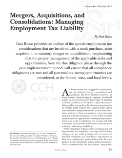 Mergers, Acquisitions, and Consolidations: Managing