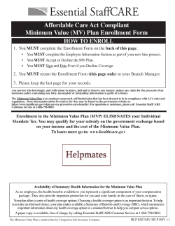 Affordable Care Act Compliant Minimum Value (MV)