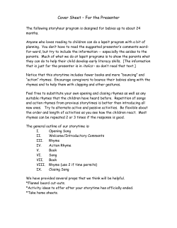 Cover Sheet &ndash; For the Presenter