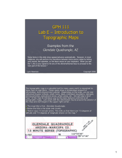 GPH 111 Lab E &oelig; Introduction to Topographic Maps