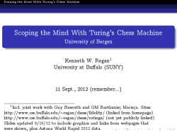 Scoping the Mind With Turing`s Chess Machine