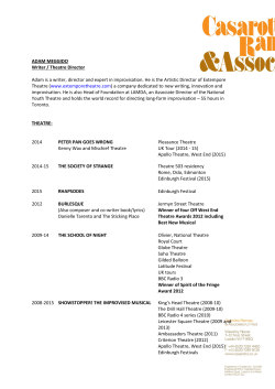 ADAM MEGGIDO Writer / Theatre Director Adam is a