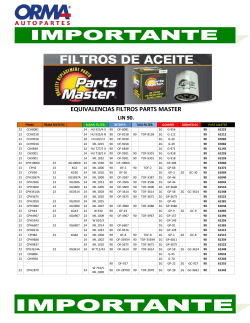 EQUIVALENCIAS FILTROS PARTS MASTER