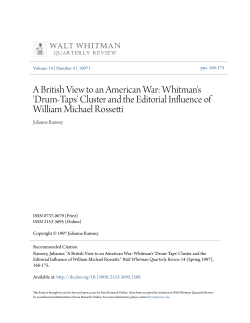 A British View to an American War: Whitman`s `Drum