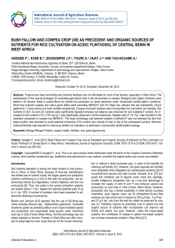 bush fallow and cowpea crop use as precedent and organic sources