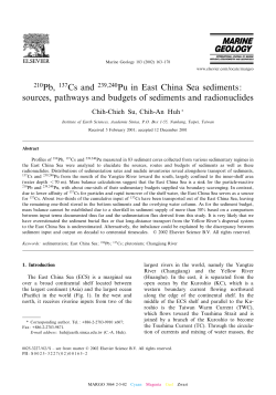 sources, pathways and budgets of sediments and radionuclides