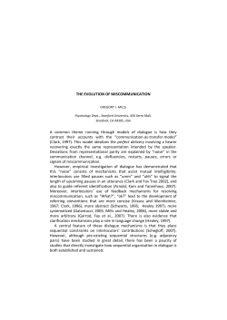 THE EVOLUTION OF MISCOMMUNICATION A common theme