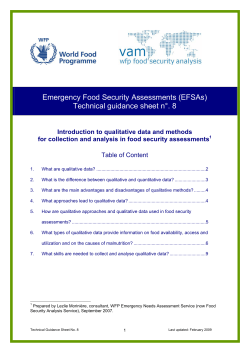 Emergency Food Security Assessments