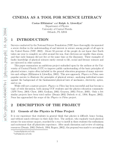 Cinema as a tool for science literacy