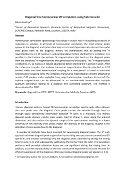 Diagonal free homonuclear 2D correlation using