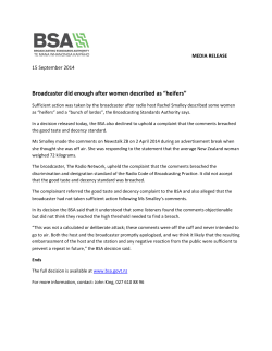 Broadcaster did enough after women described as "heifers" (PDF